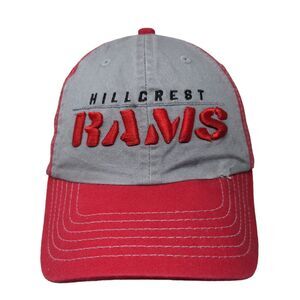 Hillcrest Rams Strapback Hat Red One Size Adjustable Embroidered 6 Panel Cotton
